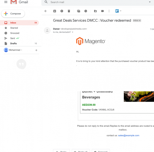 customr received redeem mail