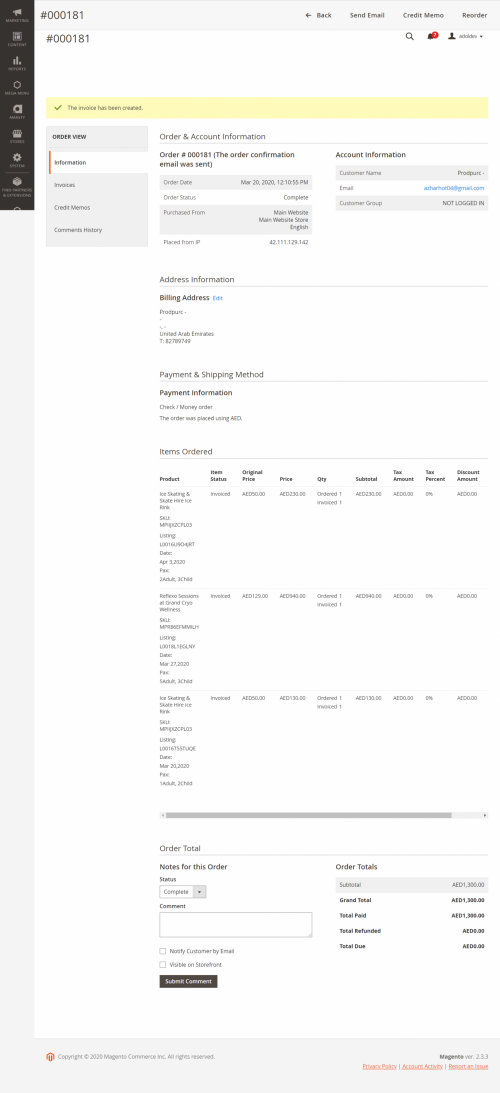 lv invoiced